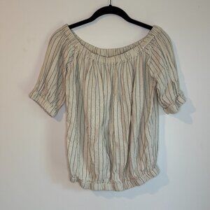4OUR Dreamers Striped Off the Shoulder Blouse, Size 1X